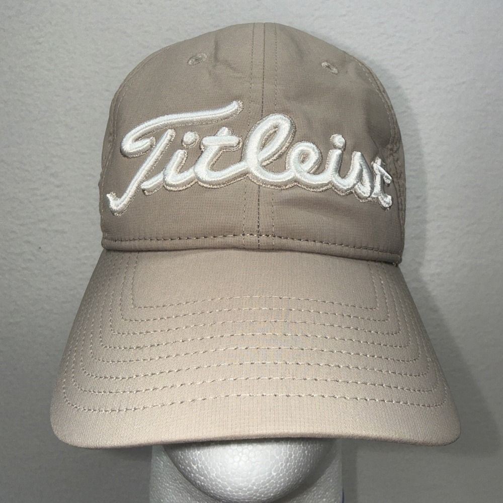 Titleist Hat Cap Strap Back One Size Beige Pro V1 FJ Golf Embroidered Mens